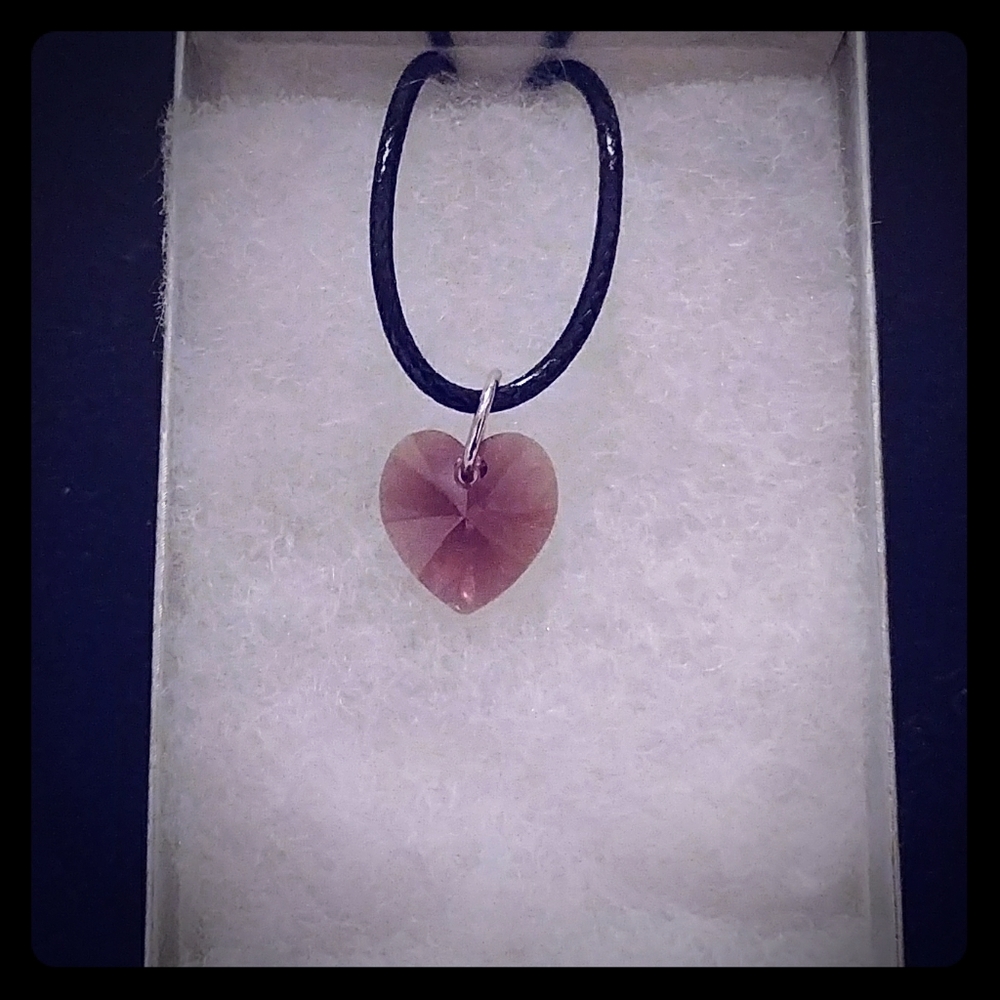 Moonlight Purple Crystal Heart Necklace